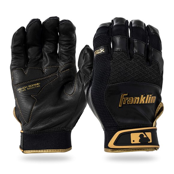 Guantes de bateo Franklin Sports Shok-Sorb X Baseball, negros