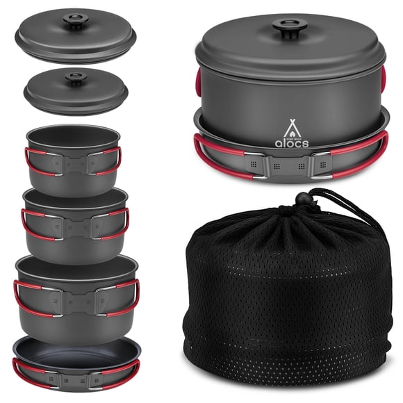 Juego De Utensilios De Cocina De Camping De Aluminio Para Mochileros Y Pícnics