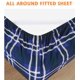 thumbnail image 4 of Sábanas Elegant Comfort Luxury Plaid Full Azul Marino, 4 of 9