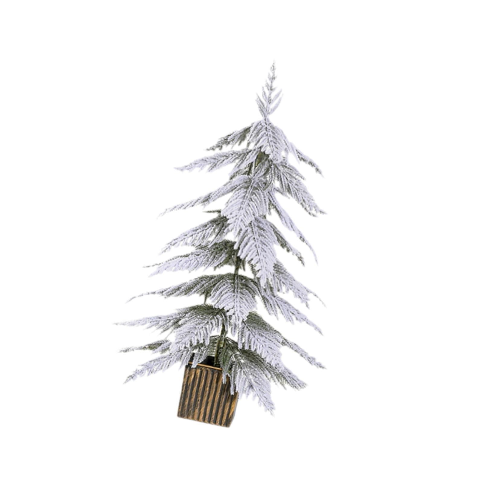 Bothyi - Árbol De Navidad Artificial Flocado En Nieve, Estatua De Repisa, Árbol De Navidad De Mesa, Altura 45cm