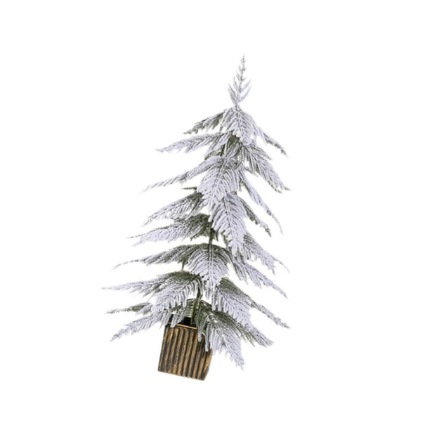 Árbol De Navidad Artificial Flocado En Nieve, Estatua De Repisa, árbol De Navidad De Mesa, Altura 45cm