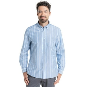 Truval - Camisa Oxford Listada Celeste S