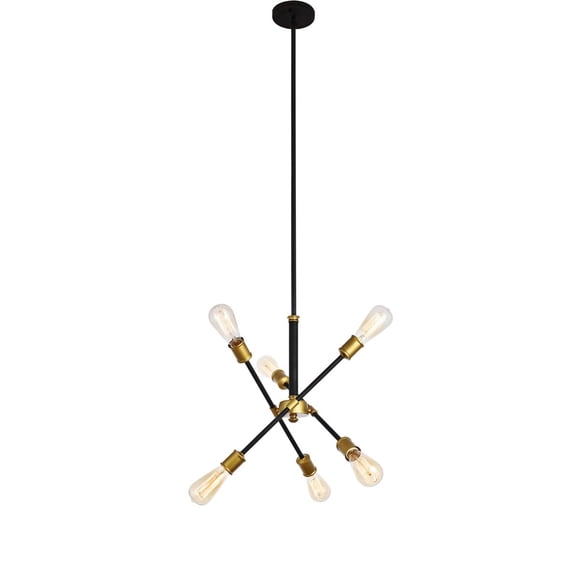 Lámpara Colgante Living District Axel 6 Luces Negra 110V