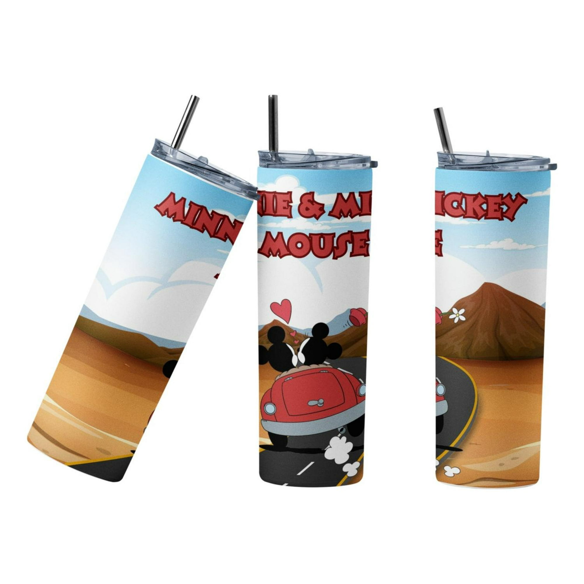 Sm - Termo Botella Térmica Minnie Y Mickey Mouse De Disney Blanco