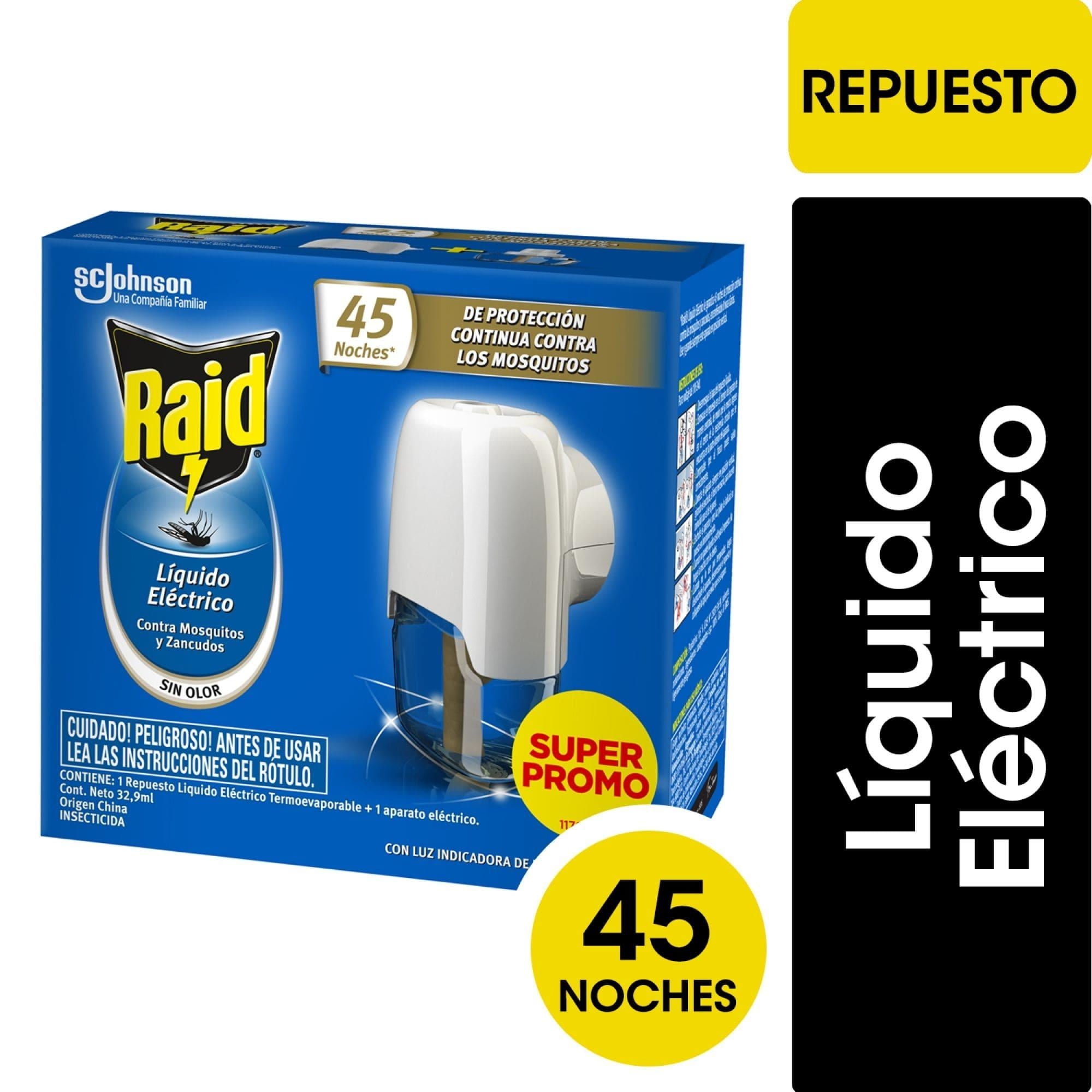 Raid Líquido Eléctrico Repuesto + Aparato Gratis