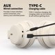 thumbnail image 5 of Auriculares KUUCAT H9 inalámbricos plegables Bluetooth en blanco roto, 5 of 9