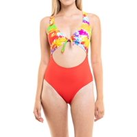 Samia - Trikini Con Nudo Ajustable Estampado Rojo S