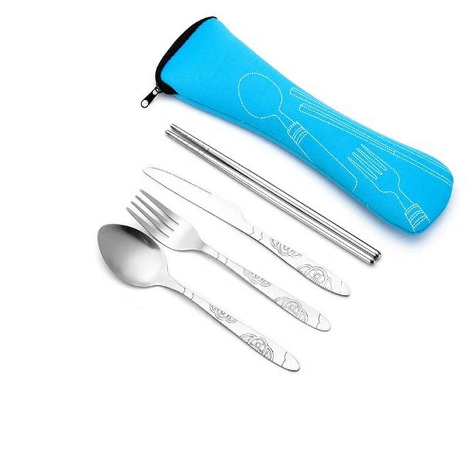 Xmhytop Juego De 4 Piezas Cubiertos De Cocina De Azul Con Bolsa De Almacenamiento, Acero Inoxidable, Moderno Y Funcional,estilo A