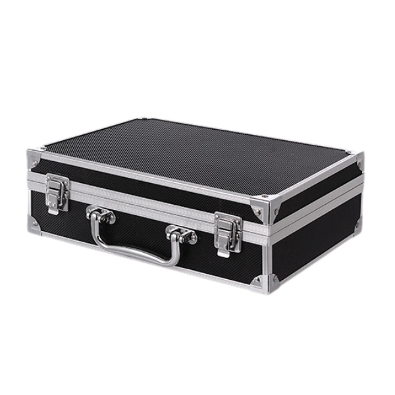 Magideal - Estuche De Transporte Rígido, Estuche De Almacenamiento De Aluminio Portátil, Maleta Con Marco De Aleación De Aluminio, Caja De Herramientas, Estuche Negro