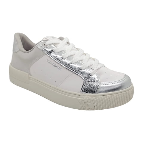 Zapatillas Urbanas Via Marte Plateado Mujer | 122-001-04 - Talla 38