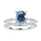 thumbnail image 1 of Anillos de Moissanita de 2 Quilates para Mujer Juego de Anillos Nupciales Color D Claridad VVS1 Anillo de Compromiso Ovalado Juegos de Anillos de Boda de Plata Esterlina 925 Talla 5-9, 1 of 9