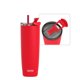 thumbnail image 1 of Botella de agua asobu Aqualina roja con tapa de sorbete, 1 of 7