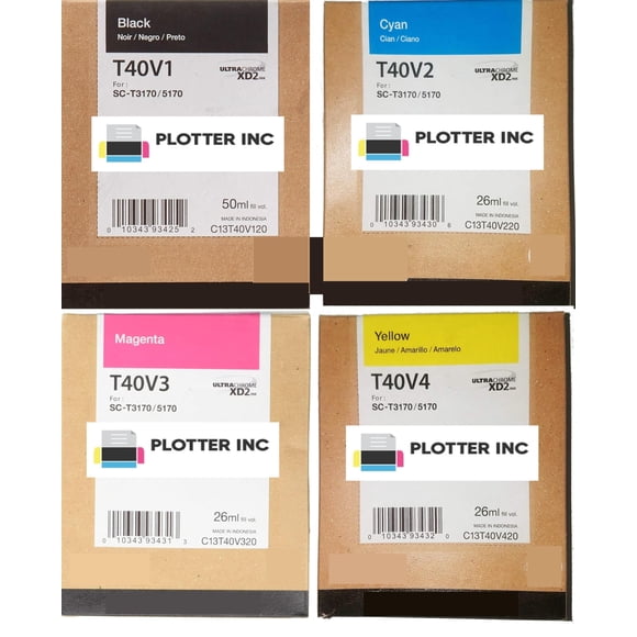 Set de Cartuchos de Tinta Plotter Inc T40V de Alta Capacidad
