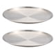thumbnail image 1 of Juego de 2 platos redondos de acero inoxidable para cena, platos de metal, ideales para picnic y camping al aire libre, irrompibles., 1 of 6