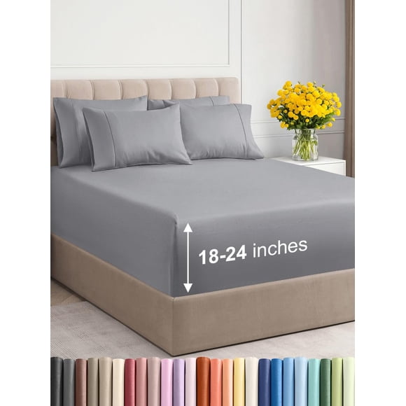 Juego de sábanas CGK Unlimited Extra Deep King Steel Blue, 6 piezas
