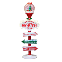 Wakeshome - Adorno De Navidad Señal Navideña Welcome To The North Pole - Letrero