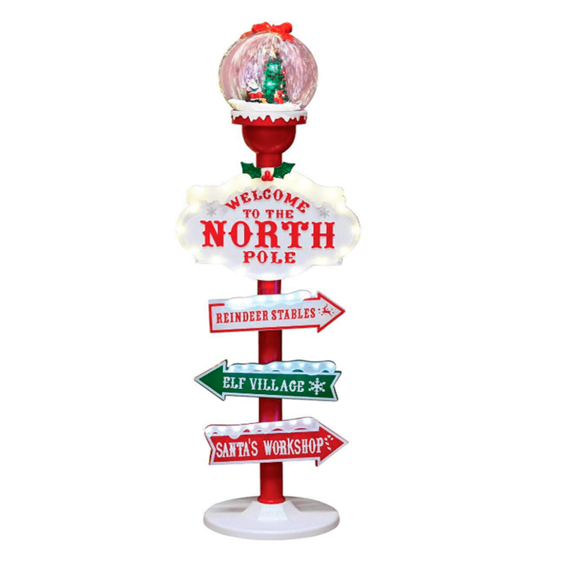 Wakeshome - Adorno De Navidad Señal Navideña Welcome To The North Pole - Letrero