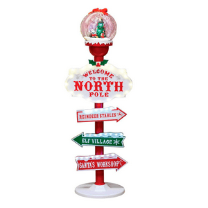 Wakeshome - Adorno De Navidad Señal Navideña Welcome To The North Pole - Letrero