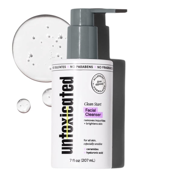 Jabón facial Untoxicated Clean Start, suave e hidratante, 200 ml