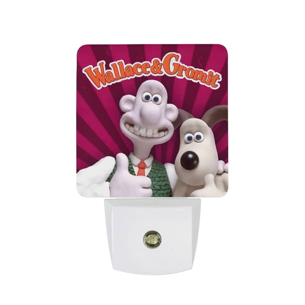 Sin Título: Película de Wallace y Gromit Luz nocturna LED con sensor de anochecer a amanecer para dormitorio, baño, pasillo, escaleras - Lámpara LED nocturna de enchufe, 0.5W - 1 pieza