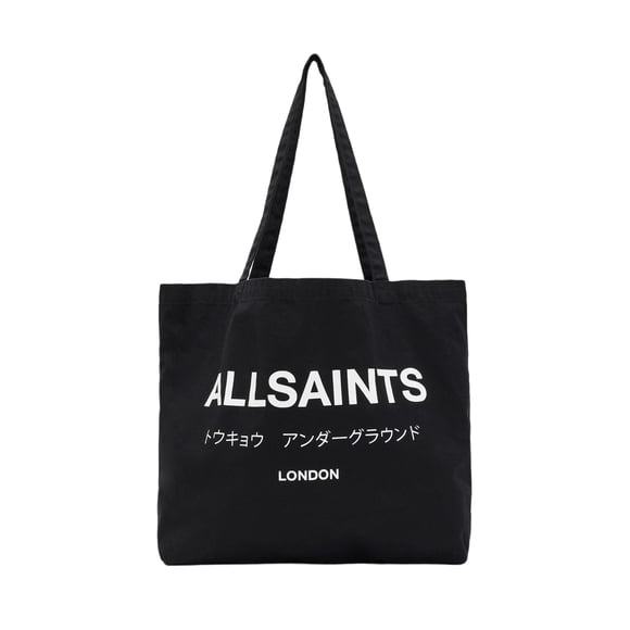 Bolso tote AllSaints M170XB de lona de algodón negro