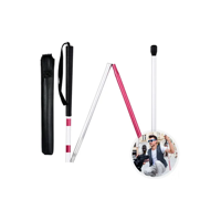 Genérico - Bastón Ciego No Vidente Aluminio Plegable Rojo