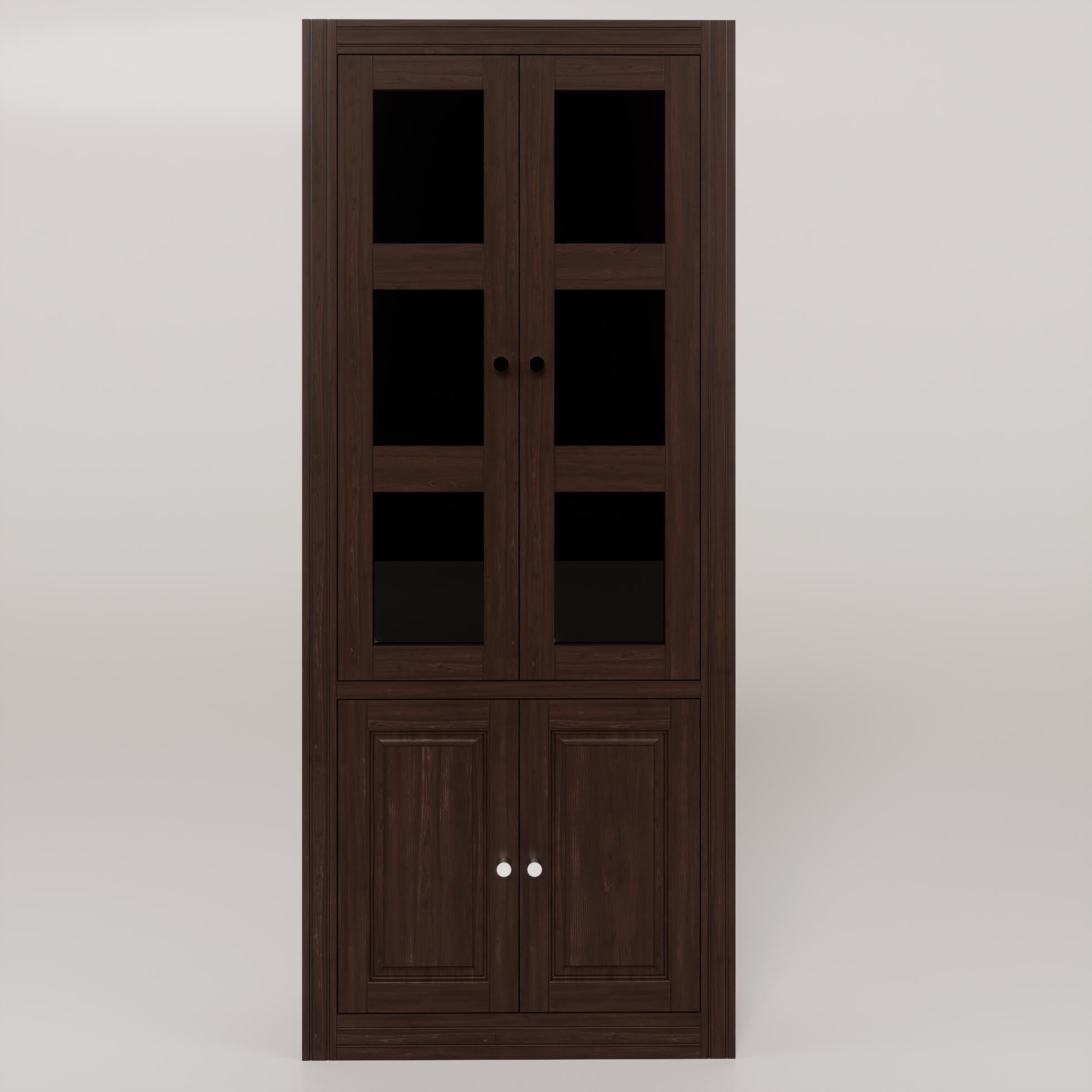 Muebles Insignes - Vitrina Berlin Chocolate Madera Vidrio 2 Puertas