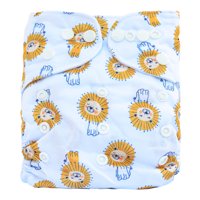 Pequelandia - Pañal De Tela Lavable - Leoncitos Fondo Blanco