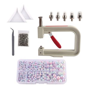 Bothyi - Máquina De Ajuste Hecha A Mano De Perlas, Accesorios Artesanales De Bricolaje Hechos A Mano Para Punzón De Tapa, Azul Claro Y Rosa