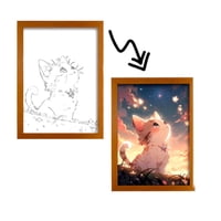 Lelumania - Cuadro Led De Gatito 23X18Cm