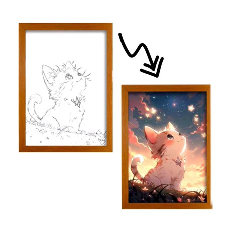 Lelumania - Cuadro Led De Gatito 23X18Cm