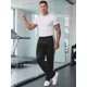 thumbnail image 5 of INSPIRE CHIC Pantalones de chándal de hombre casuales con cintura de cordón, pierna recta, rayas laterales, ropa de calle, 36 negro, 5 of 6