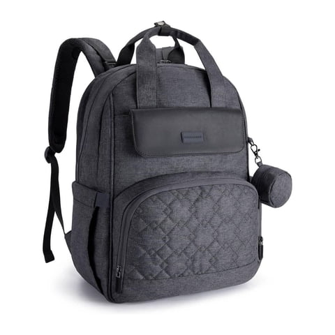 Mommore Mochila Pañalera De Viaje Grande 20L - Gris Oscuro