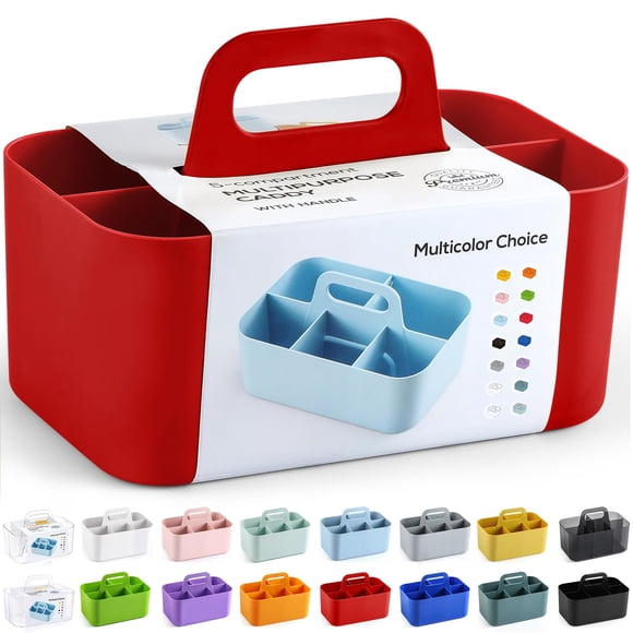 Organizador Multiusos Caddy AOZITA 25x16x11 cm Rojo con Asa