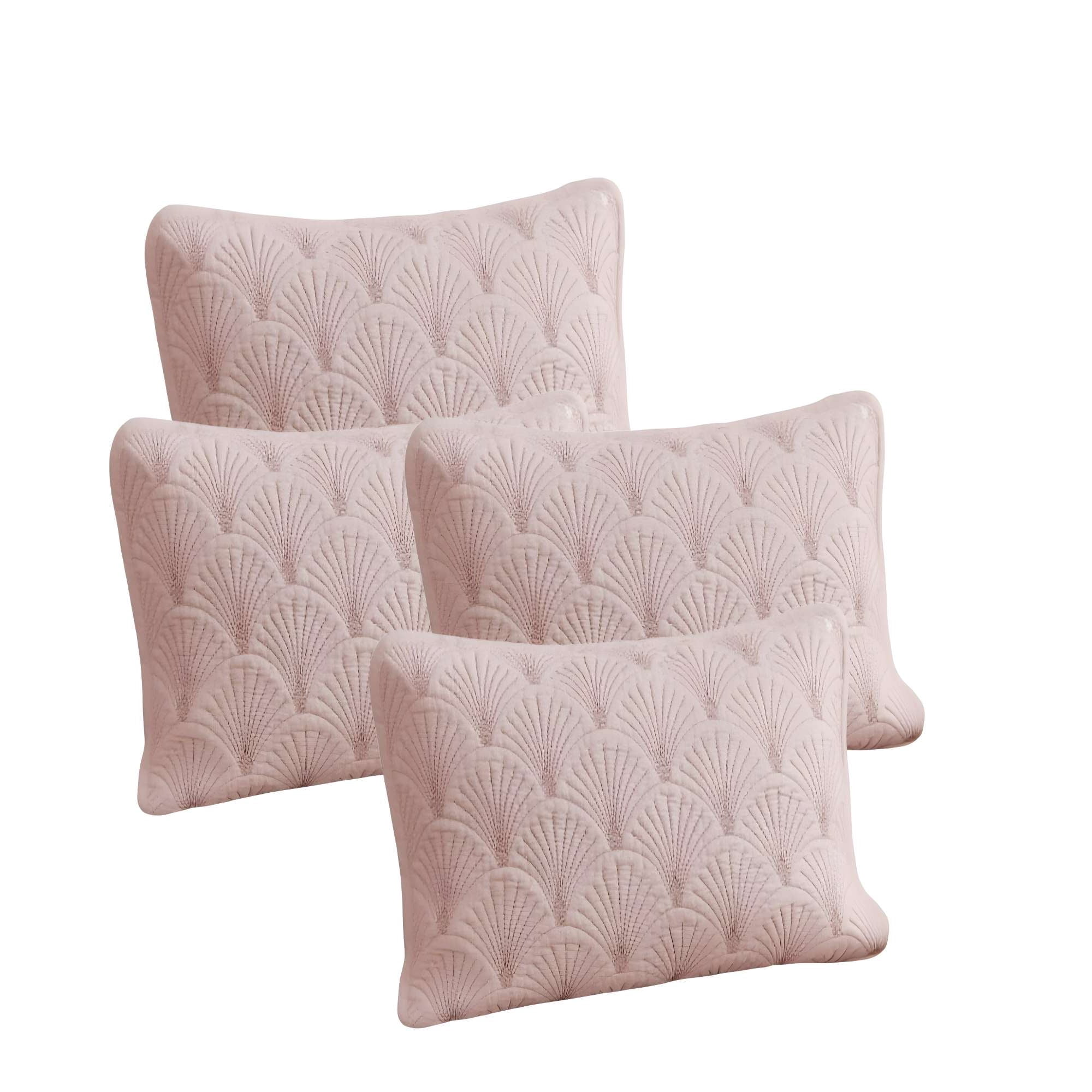 Genérico - Set De 4 Fundas De Cojin Serie Abanico 30x50 Cm Rosa