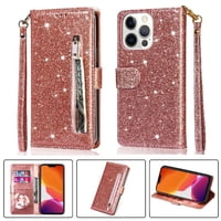 Foxdock - Funda Para Elegante Funda Iphone 13 Pro Glitter Con Cremallera-Ideal Para El Uso Diario