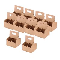 Magideal - 10X Portavasos De Cuatro Tazas Con Asa Para Llevar, Soporte Para Tazas De Café, Portavasos Plegables Para Té De Burbujas, Jugo, Bebidas De Café Helado 16Cmx18Cmx24Cm