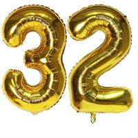 Globo Con Número Ebaijquo 32, Dorado, 40 Pulgadas, Para Decoración De Fiestas