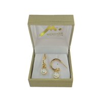 Semi Argollas Con Perlas De Mallorcas N°8 Enchapado En Oro