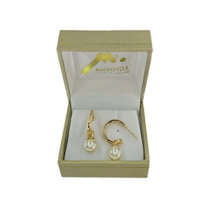 Semi Argollas Con Perlas De Mallorcas N°8 Enchapado En Oro