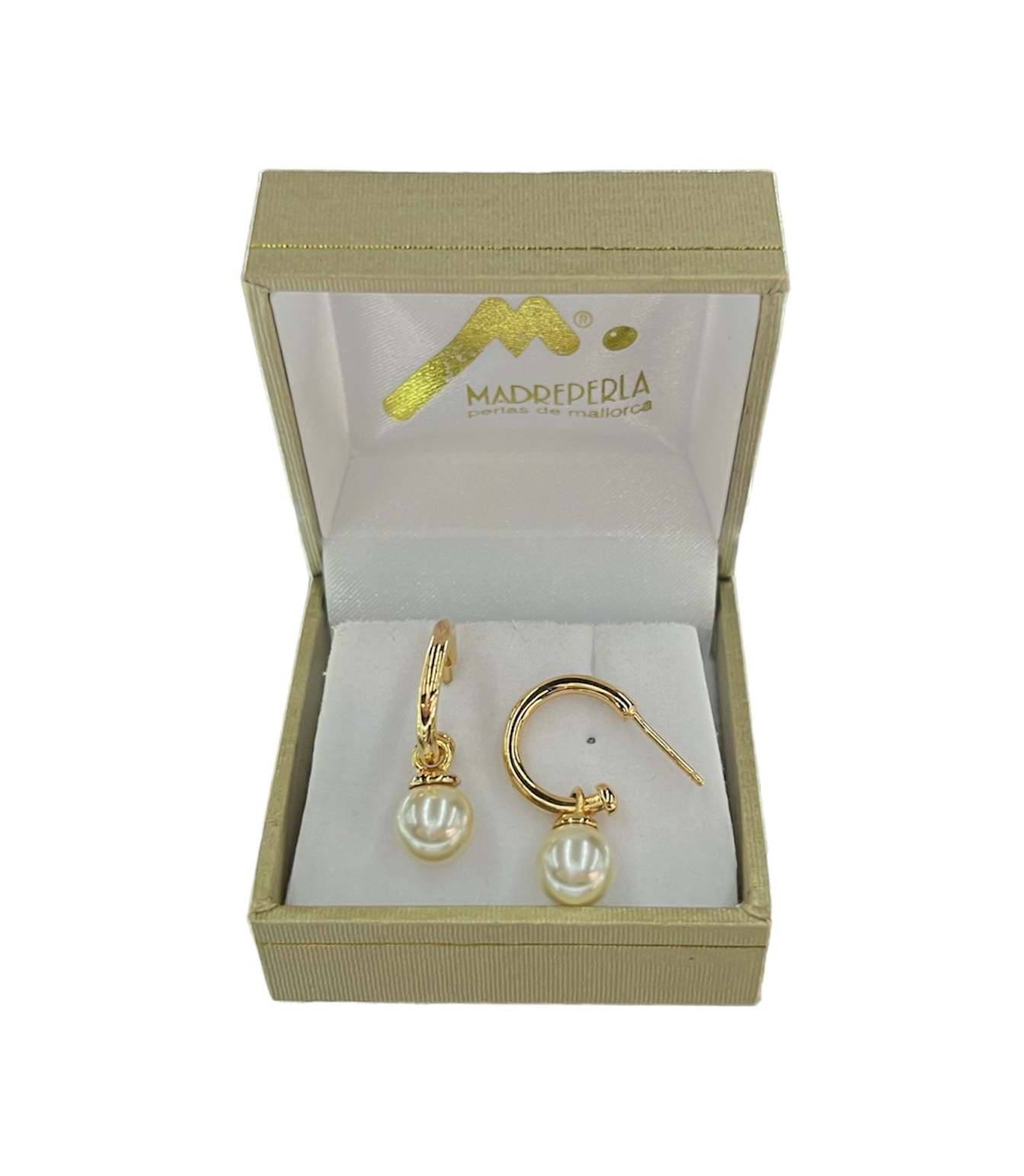Semi Argollas Con Perlas De Mallorcas N°8 Enchapado En Oro