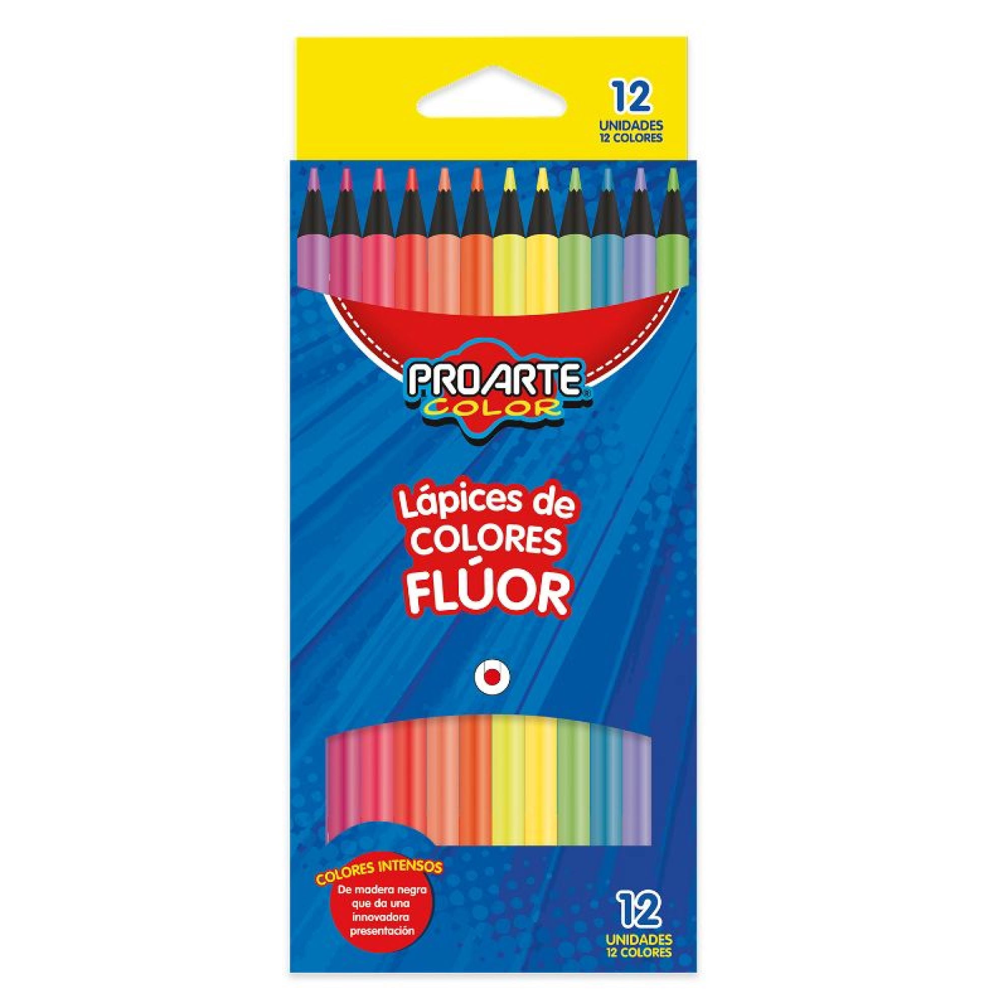 Lápices De Colores Fluor, 12 Un Proarte