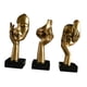 thumbnail image 5 of 3 Uds Estatuas De Pensador Figuras Modernas De Resina Para Estante Sala De Estar Decoración Del Hogar Dorado, 5 of 5