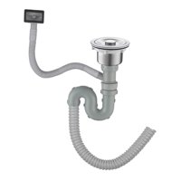 Magideal - Tubería De Drenaje Para Fregadero De Cocina, Tubería De Alcantarillado, Tubería Flexible De Acero Inoxidable Para Aguas Residuales, Tubería De Drenaje Ranura Única A