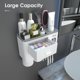 thumbnail image 2 of Soporte para cepillos de dientes iHave para 2 tazas montado en la pared con dispensador, 2 of 8