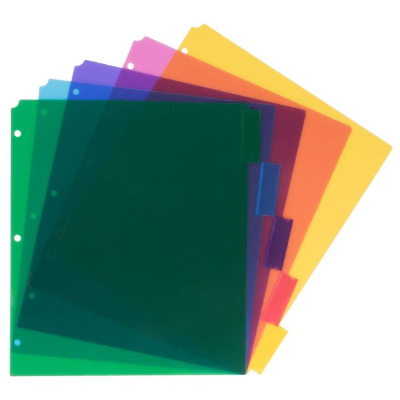 Separadores de carpeta JAM Paper 25 cm multicolor – paquete de 6