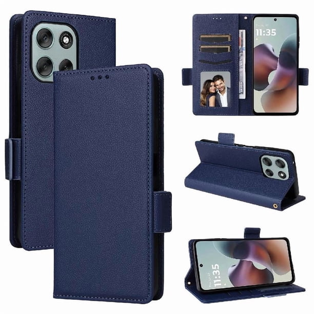 Funda Cartera para Motorola MOTO G56 5G Tapa Flip con Ranuras y Soporte Azul
