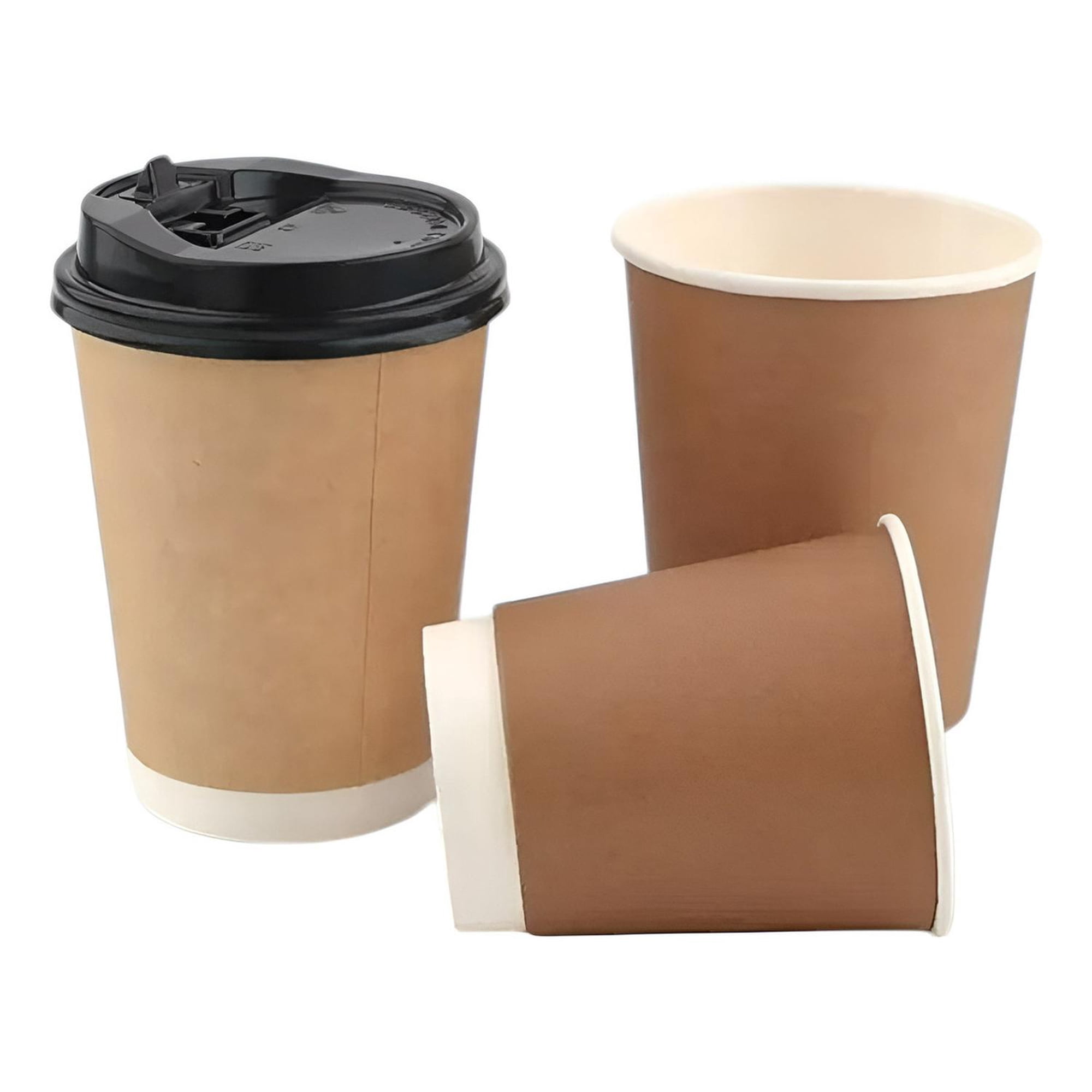Pasteleriuscl - Vasos Desechables Vaso Cafe Kraft Doble Pared C/tapa 8oz