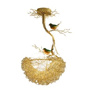 Ioensy - Lámpara De Nido Tejida, Iluminación Nórdica Para Pasillo, Granja, Loft