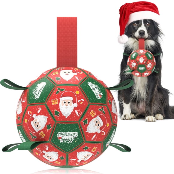 Pelota Navideña para Perro QDAN 15 cm con Correa – Regalo de Navidad